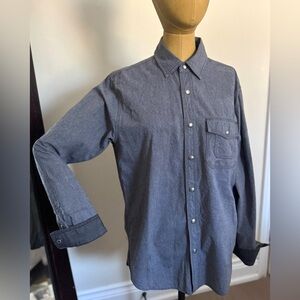 ROOTS 100% Cotton Dark Blue Casual Button Down Shirt (M)